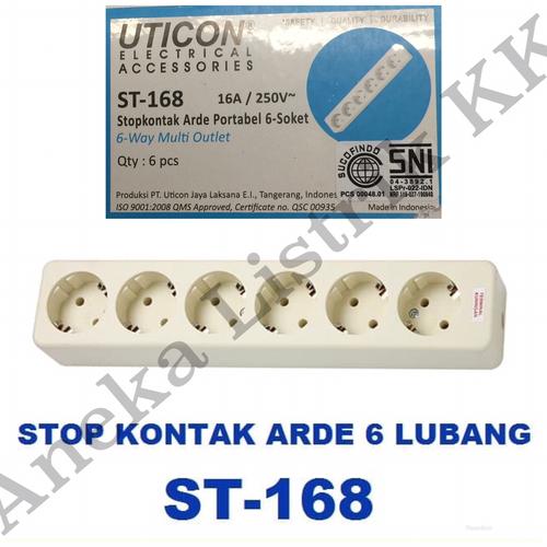Foto Produk UTICON STOPKONTAK ARDE 6 LB STOP KONTAK LOBANG 6 LUBANG isi 6 ST-168 dari Aneka Listrik KK