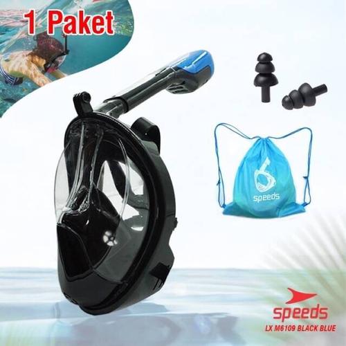 Foto Produk Full Face Snorkel Mask Scuba Diving Snorkeling Set For GoPro Dry 6109 dari LELUTO SPORT