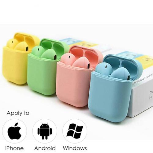 Foto Produk Headset Bluetooth inpods i12 macaron - Headset bluetooth i12 warna - warna cewek dari PINZY Official Store