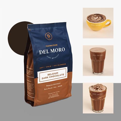 Foto Produk DELMORO Belgium Dark Chocolate 800gr-Bubuk Serbuk Minuman Rasa Coklat dari Del Moro