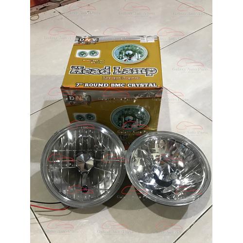Jual Headlamp head lamp lampu mobil motor bulat 7 inch crystal kristal