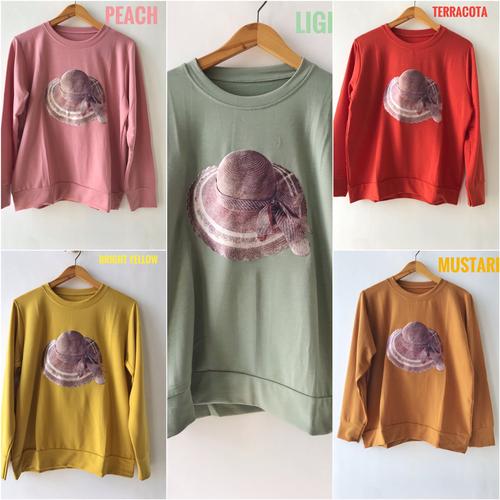 Foto Produk Blouse atasan kaos impor premium big size xxl motif hat dari Iconique