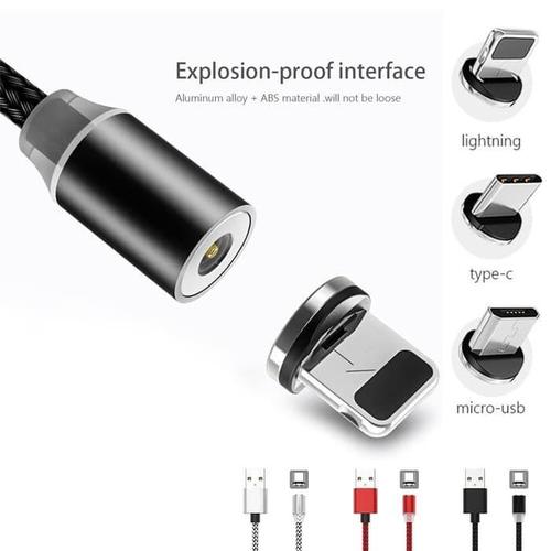 Foto Produk Kabel Data Magnetic 3 connector 3in1 LED Fast charge dari PINZY Official Store