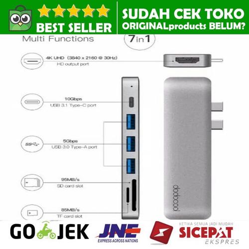 Foto Produk DODOCOOL MACBOOK PRO CONVERTER DC53 7IN1 USB TYPE C HUB HDMI 7 IN 1 dari ORIGINALproducts