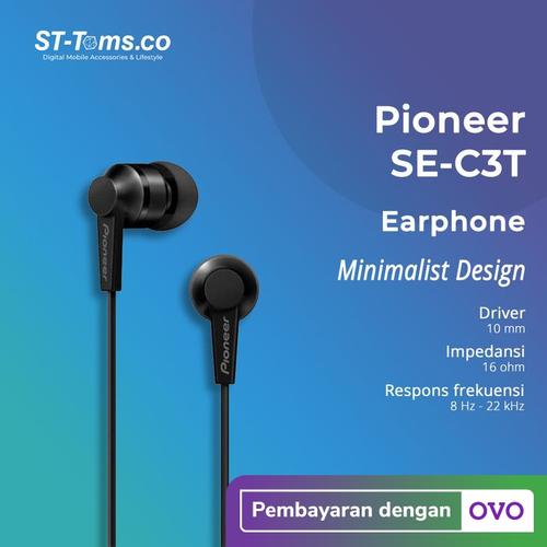 Gambar Pioneer SE-C3T Earphone with Mic - Hitam dari ST-Toms.co  Tokopedia