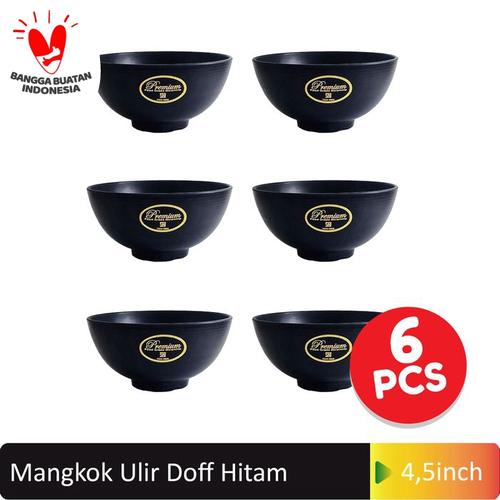 Foto Produk SET MANGKOK NASI MOTIF ULIR 4,5 INCH ( ISI 6 PCS ) G4045HTM - HITAM dari Glori Melamine
