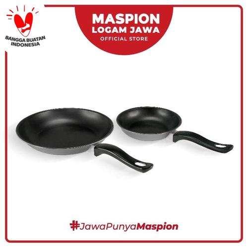 Foto Produk Maspion Frypan Set 18 Cm + 23 Cm 2 Pcs Shiny Gray - Frypan Antilengket dari Maspion Logam Jawa