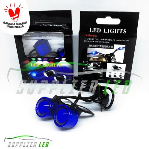Foto Produk Lampu LED Mini Eagle Eyes Mata Elang Strobo Kedip Spion Motor KODE 002 - Biru dari supplier led