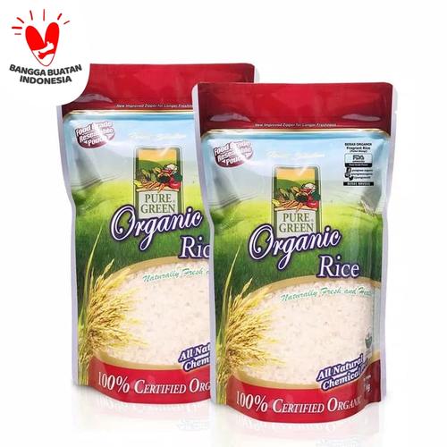 Foto Produk Puregreen Organic Rice Beras Organik Pulen Wangi Paket 2 x 1 kg dari Puregreen Official Store
