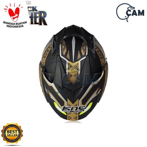 Foto Produk Helm KNC DMN Black Panther Wakanda black doff Gold JP-7 dari Cam Helmet
