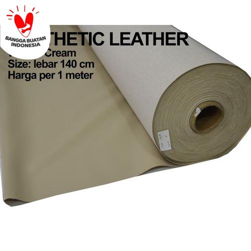 Foto Produk Bahan Kain Kulit Imitasi Oscar Synthetic Leather Kulit Sintetis - CREAM MUDA dari GrosirOtomotif
