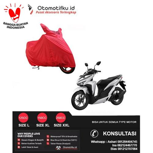 Foto Produk SARUNG MOTOR / COVER MOTOR VARIO 150 ESKLUSIF TAHAN PANAS BERKUALITAS - Merah dari Otomotifku Official