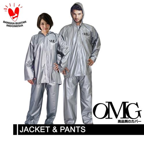 Foto Produk Jas Hujan OMG Jaket Celana Tebal Bagus High Quality - Silver dari GrosirOtomotif