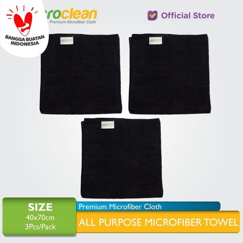 Foto Produk 3pcs Microclean Microfiber Cloth Size 40x40 Black (Detailing Cloth) dari Microfiber Indonesia