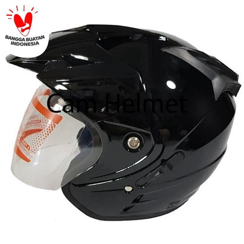 Foto Produk Helm GSP Jp-8 Black Gloss 2 kaca (double visor) dari Cam Helmet