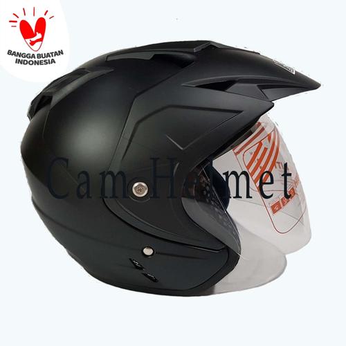Foto Produk HElm GSP Jp-8 Black Doff 2 kaca (double visor) dari Cam Helmet