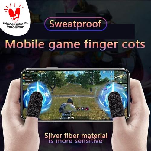 Foto Produk NEW Sarung Jempol Jari Anti Basah Keringat Layar HP PUBG Mobile - Hitam dari Distributor HPAI