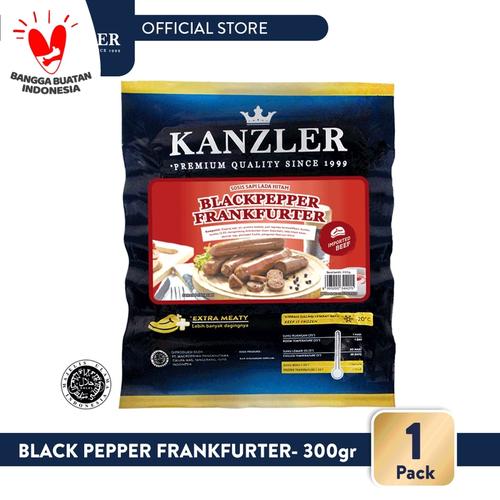 Foto Produk 1 Pack - Kanzler Sosis Beef Black Pepper Frankfurter 300gr dari Kanzler Official Store