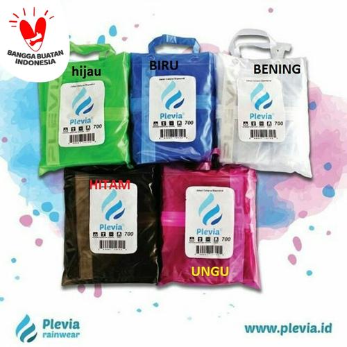 Foto Produk Jas Hujan Karet Jaket Celana Transparan 700 Plevia Stelan Raincoat - transparanputih dari Kitaro MotorShop