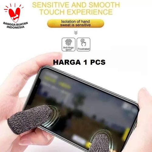 Foto Produk Sarung Tangan Jempol Jari Anti Basah Keringat Layar HP PUBG Mobile - Hitam dari Distributor HPAI