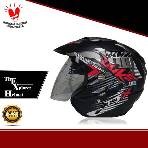 Foto Produk Helm DMN 2 kaca double visor Duke Black doff red dari Cam Helmet