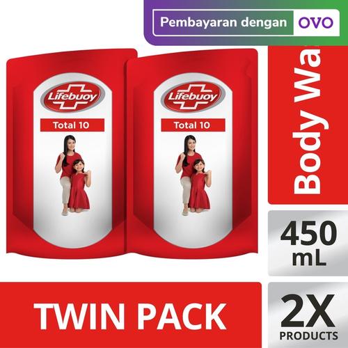 Foto Produk Lifebuoy Sabun Cair Total 10 Refill 450ml Twin Pack dari Unilever Official Store