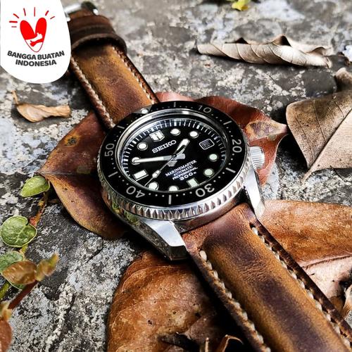 Jual custom strap kulit jam tangan 20mm 21mm 22mm 24mm 18mm Kota
