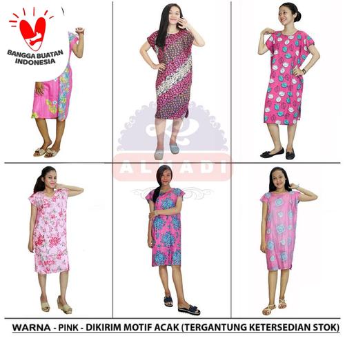 Foto Produk Daster Midi - Motif Acak / Campur - (BPT002) Alhadi - Merah Muda dari Alhadi