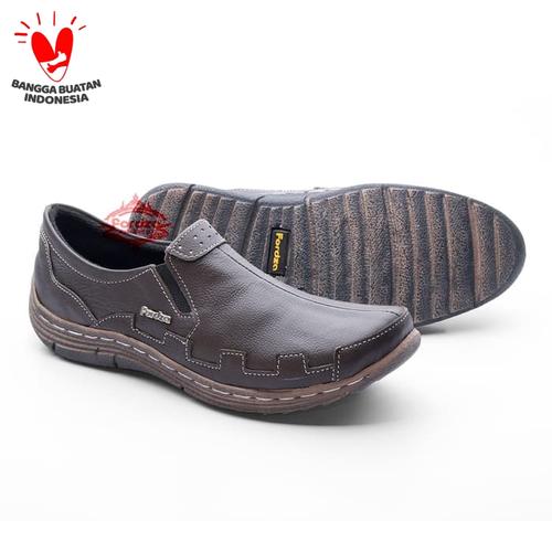 Foto Produk SEPATU PRIA SLIP ON KULIT MODEL CASUAL HANDMADE FORDZA KODE KRS05 - Hitam, 39 dari FORDZA Shop