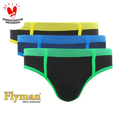 Foto Produk Flyman Midi Brief Bright Celana Dalam Pria Dewasa FM 3107 1 Pack Isi 3 - M dari Flyman Nathalie Store