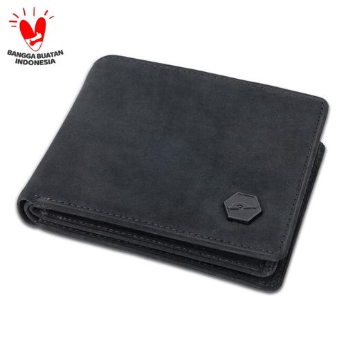 Foto Produk JFR Fashion Dompet Pria Bahan Kulit Asli JS-10 Tekstur Nu Buck - Hitam dari Jennifer Wallet