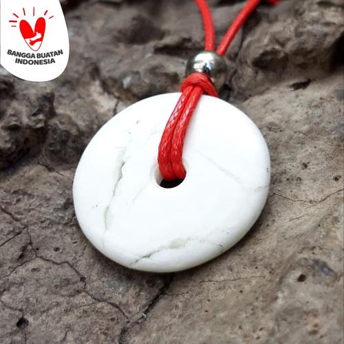 Foto Produk Kalung Liontin Giok Putih Model Koin Bulat Original dari Central Grosir Gemstone