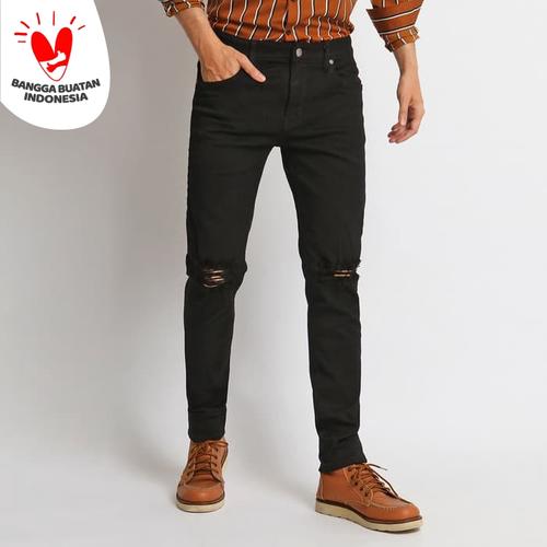 Foto Produk VENGOZ Celana Jeans Skinny Pria - Black Ripped - Hitam,29 dari VENGOZ