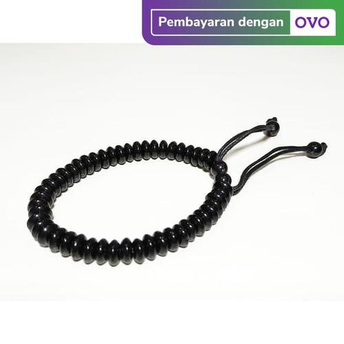 Foto Produk Gelang Tali Batu Giok Hitam Pipih 6mm - VeE Gelang Terapi Kesehatan dari Vee Jewelry