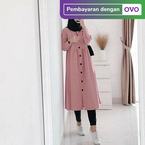 Foto Produk Baju Atasan Wanita Terbaru Dzuvia Tunik Full Kancing Termurah dari hijabafwa