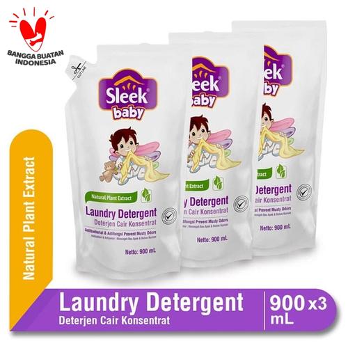 Foto Produk Sleek Baby Laundry Detergent Pouch 900 ml Multipack isi 3 dari Kino Store ID