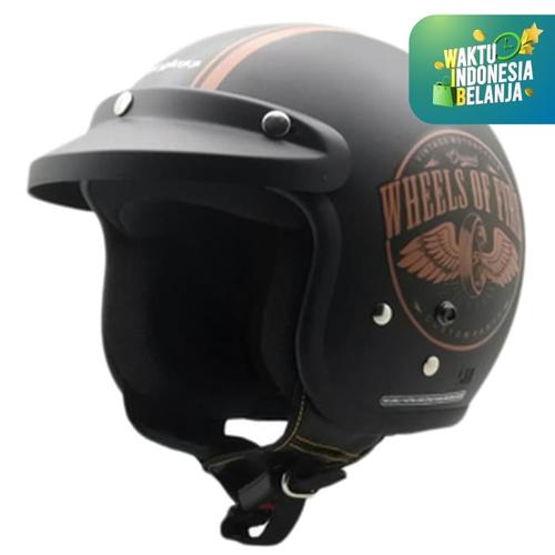Foto Produk Helm Cargloss CF RETRO WHEELS - Hitam, SIZE XL dari Helm Cargloss