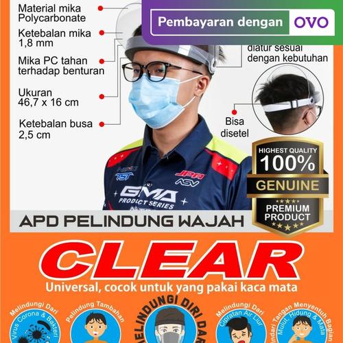 Foto Produk Apd Face Shield CLEAR / Pelindung Wajah Bisa Buka Tutup + Masker Scuba dari GMA Product Series