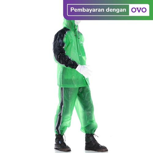 Foto Produk Jas Hujan Kaum 3.0 Terang Jaket Celana Transparan Made in Indonesia - Hijau dari Langit Biru