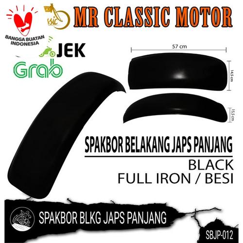 Foto Produk Spakbor / Slebor Belakang Custom Variasi Japs Panjang Hitam dari Mr. Classic Motor