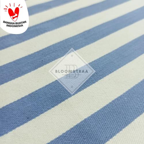 Foto Produk Bahan Kanvas Yarn Dyed Twill Salur Biru Putih Kain Kanvas Stripe Garis dari Bloomstraa