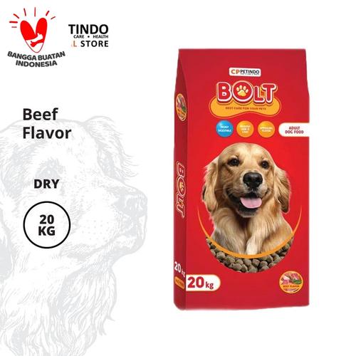 Foto Produk CPPETINDO Bolt Beef Dog Food - 20 Kg Kibble Bulat dari CPPETINDO