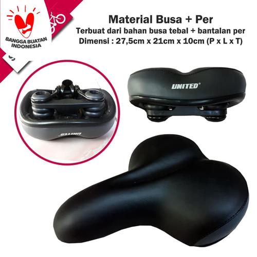 Foto Produk Jok Sadel Sepeda Saddle Busa Besar Lebar Dengan Per United dari SepedaLova