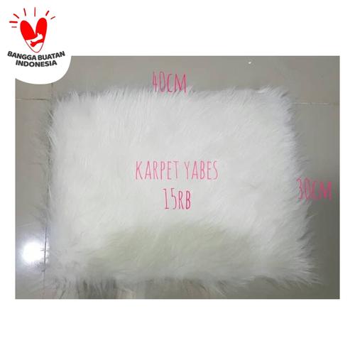 Foto Produk Karpet Bulu Putih Korea uk 30x40cm HIGH QUALITY dari Rumah Karpet Yabes
