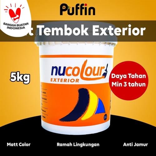 Foto Produk Cat tembok NUCOLOUR Exterior 5kg tahan cuaca min 3 tahun! dari puffinpaint