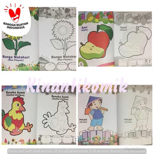 Foto Produk Buku Anak, buku belajar Mewarnai Ukuran Besar - BUNGA dari Kinantikomik