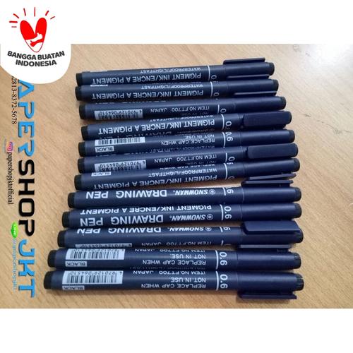 Foto Produk Drawing Pen Snowman 700 Hitam 0.05 ATK dari Paper Shop Jkt
