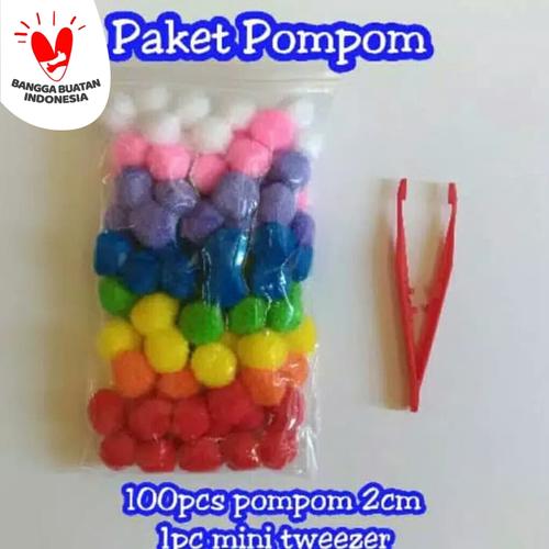 Foto Produk Paket Pompom Mainan Edukasi Anak Murah Montessori Warna Berhitung dari TweedyToys