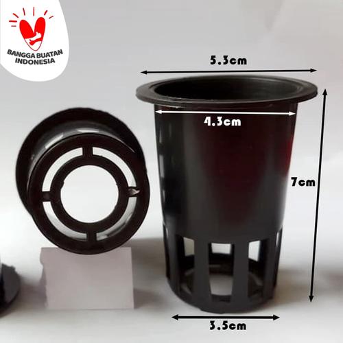 Foto Produk Netpot hidroponik 7 cm diameter 5 cm hitam dari Aneka Hidroponik