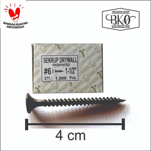 Foto Produk skrup gypsum dan kayu merk lion 6*1.1/2 ( 4cm ) sekrup kayu dari BKO Wooden shop